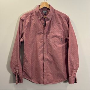 Red Casual Long Sleeve Button Down Eddie Bauer Medium Classic Fit